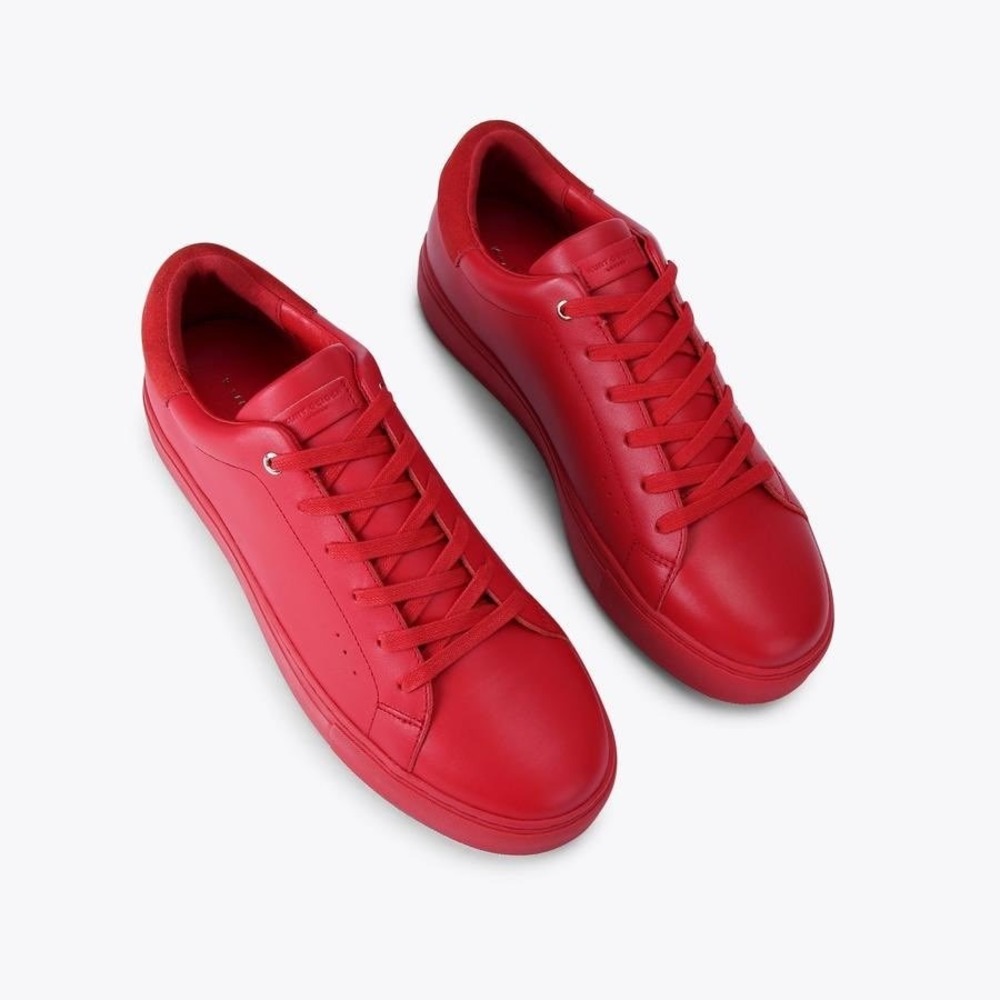 Kurt Geiger Mens Laney Leather Lace Sneaker Red Sz 42 US 9 Mens